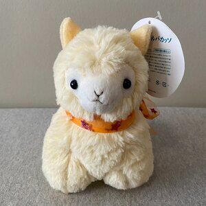 NWT Amuse Cream Alpaca Alpacasso Plush Orange Bow Japan 7"